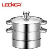 乐克尔（Lecker）早餐蒸锅 早餐二层不锈钢蒸锅燃气电磁炉通用 KR-507