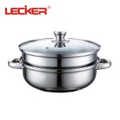 乐克尔（Lecker）汤锅蒸锅不锈钢蒸笼 电磁炉通用汤蒸锅B KR-506