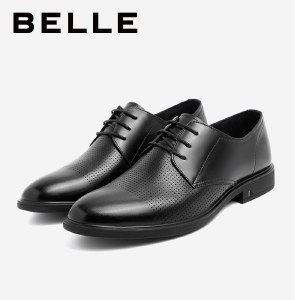 百丽Belle商务正装皮鞋 男夏新品商场同款透气牛皮百搭鞋6WJ01BM0