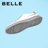 百丽Belle低帮板鞋 男春新商场同款牛皮革小白休闲鞋7CG01AM1