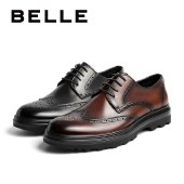 百丽Belle商务正装皮鞋 男商场新款布洛克英伦风皮鞋6ZD01CM0