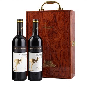 昂富庄园 金袋鼠干红葡萄酒高端礼盒装 750ml*2瓶 送酒具三件套