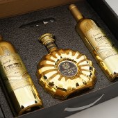 昂富庄园 金瓶三件套礼盒装 750ml*2干红葡萄酒+700ml*1XO白兰地