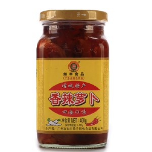 如丰食品 香辣萝卜400g*2 爽脆香脆萝卜干 酱菜下饭菜早餐小菜泡菜农家自制腌菜坛子 2瓶装