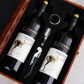 昂富庄园 金袋鼠干红葡萄酒高端礼盒装 750ml*2瓶 送酒具三件套