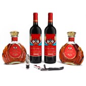 昂富庄园 新年礼盒 4支装750ml*2 干红+500ml*2 XO白兰地组合装礼盒