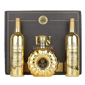 昂富庄园 金瓶三件套礼盒装 750ml*2干红葡萄酒+700ml*1XO白兰地