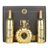 昂富庄园 金瓶三件套礼盒装 750ml*2干红葡萄酒+700ml*1XO白兰地
