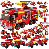 星涯优品 积木玩具男孩消防车拼装积木兼容乐高儿童玩具模型 生日礼物 消防洒水救援车